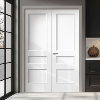 Image: Toledo White Primed Panel Internal Door Pair
