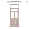 Exterior Victorian Nightingale 3L 2P Front Door with Transom - Customisable: Size, Colour, Glass Options