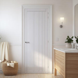 Image: Simona Panel Solid Wood Internal Door UK Made  DD0105P - Cloud White Premium Primed - Urban Lite® Bespoke Sizes