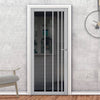 Simona Solid Wood Internal Door UK Made  DD0105T Tinted Glass - Mist Grey Premium Primed - Urban Lite® Bespoke Sizes