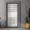 Drake Solid Wood Internal Door UK Made  DD0108F Frosted Glass - Stormy Grey Premium Primed - Urban Lite® Bespoke Sizes
