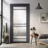 Ebida Solid Wood Internal Door UK Made  DD0113F Frosted Glass - Stormy Grey Premium Primed - Urban Lite® Bespoke Sizes
