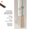 Kora Solid Wood Internal Door Pair UK Made DD0116F Frosted Glass - Stormy Grey Premium Primed - Urban Lite® Bespoke Sizes