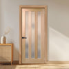 EasiKit Internal Door and Frame Kit - Utah 3 Pane Oak Internal Door - Frosted Glass