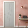 V-Line® Grooved Flush Door V076 - Premium Primed - Six Colour Options