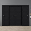 Four Sliding Maximal Wardrobe Doors & Frame Kit - V-Line® Grooved Flush Door V011 - Premium Primed - Six Colour Options