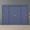 Four Sliding Maximal Wardrobe Doors & Frame Kit - V-Line® Grooved Flush Door V011 - Premium Primed - Six Colour Options