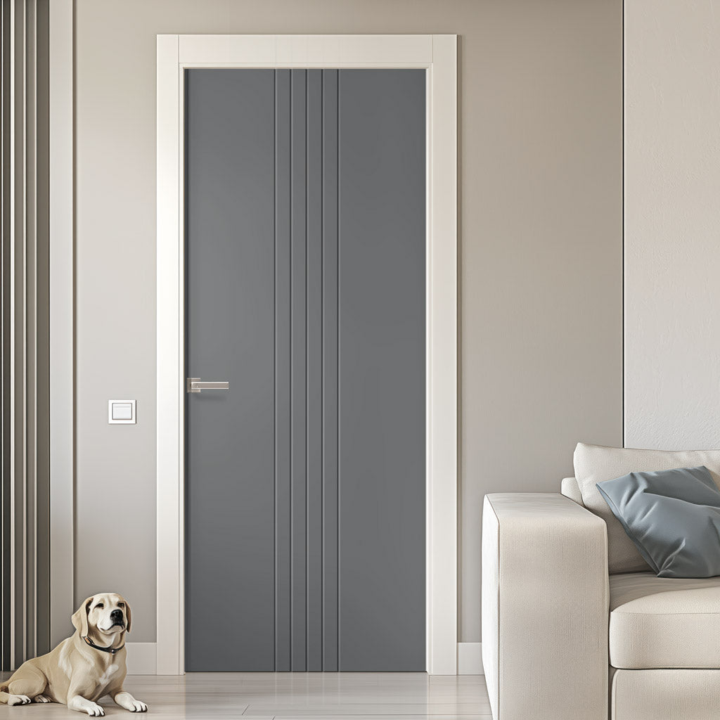 V-Line® Grooved Flush Door V021 - Premium Primed - Six Colour Options