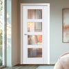 Vancouver White Primed 4 Pane Internal Door - Clear Glass