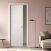 Vancouver Flush Single Evokit Pocket Door - White Primed