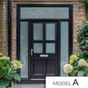 Exterior Victorian Ailsa 4L 2P Front Door with Two Sidelights & Transom - Customisable: Size, Colour, Glass and Sidelight Options
