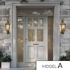 External Victorian Gaskell 5L 2P Front Door with Two Sidelights & Transom - Customisable: Size, Colour, Glass and Sidelight Options