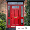 Exterior Victorian Nightingale 1L 4P Door with Two Sidelights & Transom - Customisable: Size, Colour, Glass and Sidelight Options
