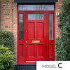 Exterior Victorian Nightingale 1L 4P Door with Two Sidelights & Transom - Customisable: Size, Colour, Glass and Sidelight Options