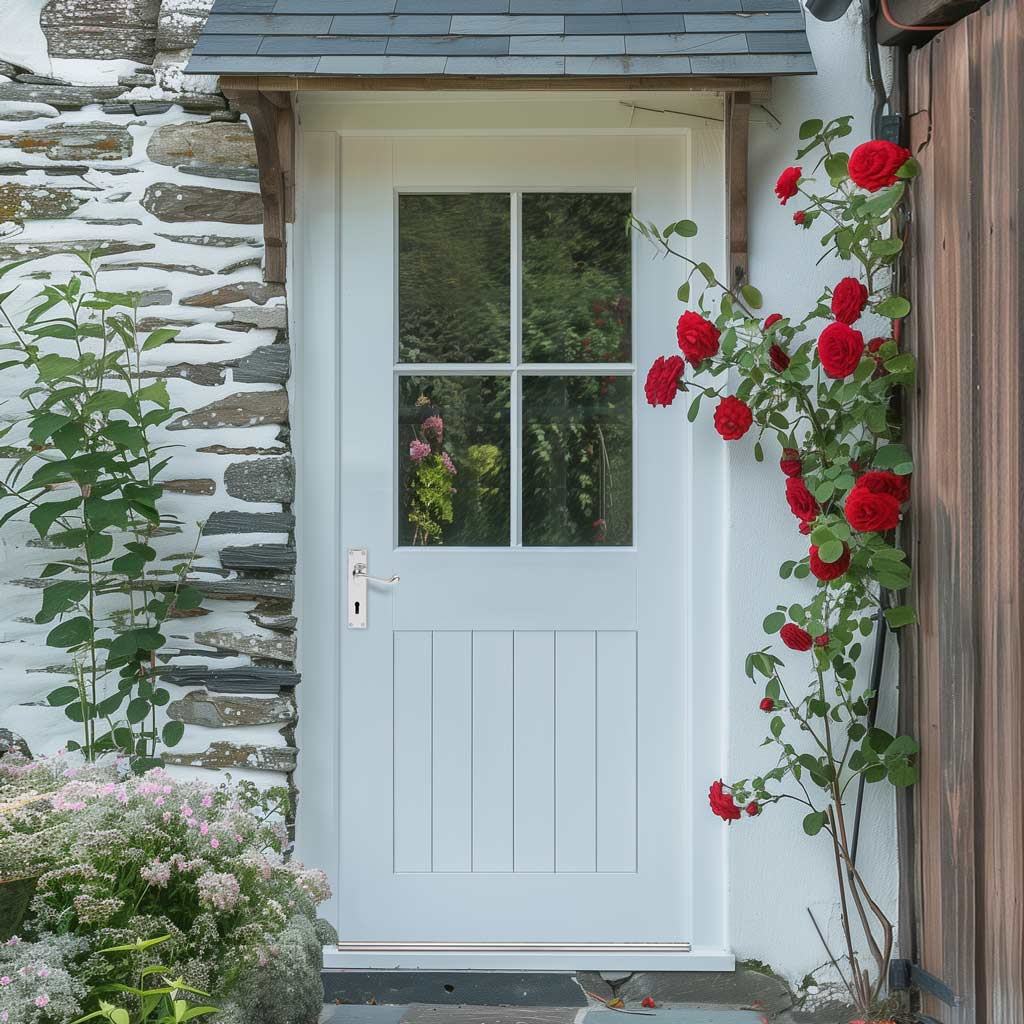 Cottage 4L Exterior Oak Door - Clear Double Glazing