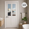 UK Made to Measure - Millgate Victorian 2L Interior Door - Clear Reeded  Glass - Premium Primed - 7 Colour Options