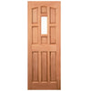 York Meranti Wooden Front Door - Clear Toughened Double Glazing