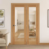 Room Divider - Pattern 10 Oak Clear Glass Unfinished Door with Single Side
