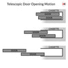 Cosmo Black Industrial Staffetta Twin Telescopic Pocket Doors - Clear Glass - Laminated - Prefinished