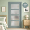 UK Made to Measure - Ashford 4L Interior Door - Frosted Glass - Premium Primed - 7 Colour Options