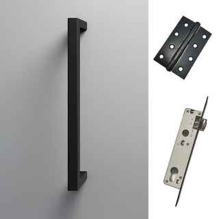 Image: Concord 280mm Back to Back Pull Handle Pack - 4 Square Hinges - Matt Black