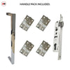 Concord 280mm Back to Back Pull Handle Pack - 4 Square Hinges - Polished Stainless Steel