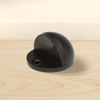 Image: Orb Oval Floor Mounted Door Stop - Matt Black