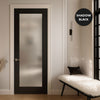 UK Made to Measure - Redford 1L Interior Door - Frosted Glass - Premium Primed - 7 Colour Options