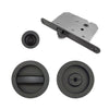 Davis Pocket Door Round Bathroom Lock Turn - Matt Black