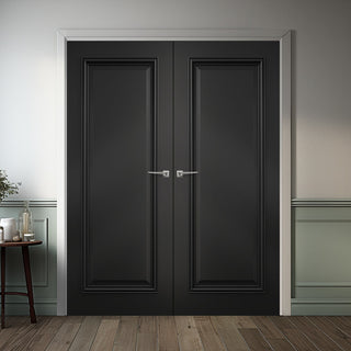 Image: Blenheim Black Internal Door Pair - Prefinished