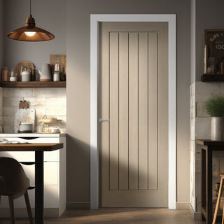 Image: Mexicano Blonde Oak Internal Door - Vertical Lining - Prefinished