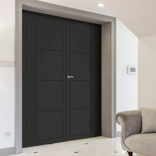Image: Brixton Black Internal Door Pair - Prefinished - Urban Collection