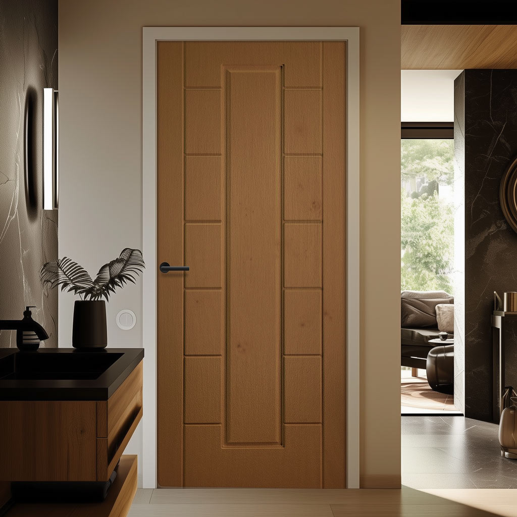 Cairngorm Irish Oak Grained Internal PVC Door - Suitable for Bathrooms