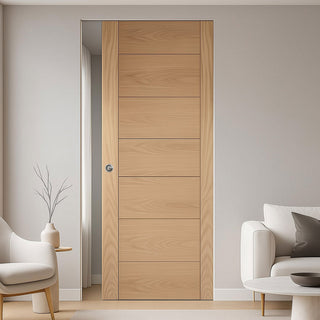Image: Carini 7P Oak Single Absolute Evokit Pocket Door - Unfinished