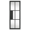 Sliding Top Mounted Black Folding Track & Double Door - Industrial Civic Black Internal Door - Clear Glass - Prefinished