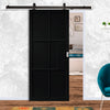 Top Mounted Black Sliding Track & Door - Industrial Civic Black Internal Door - Prefinished