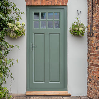 Image: Chigwell External Hardwood Front Door and Frame Set - Clear Double Glazing