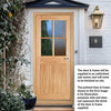 Cottage 4L Exterior Oak Front Door and Frame Set - Clear Double Glazing