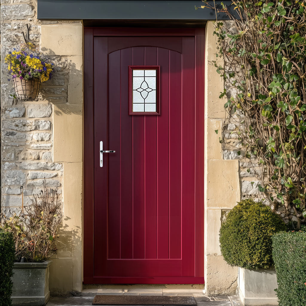 Cottage External Hardwood Front Door and Frame Set - Bevelled Double Glazed