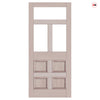 External Victorian Bronte Made to Measure Front Door - 45mm Thick - Seven Colour Options - Toughened Double Glazing
