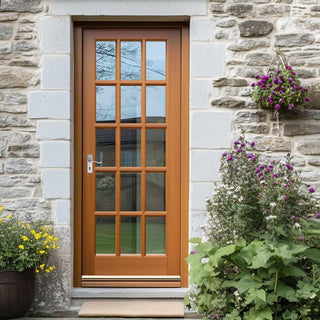 Image: SA77 External Hardwood Front Door - Clear Glass