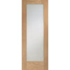 Premium Double Sliding Door & Wall Track - Pattern 10 Oak Door - Frosted Glass - Unfinished