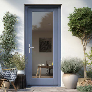 Image: Made to Measure Exterior Full Pane Front Door - 45mm Thick - Seven Colour Options - Double Glazing