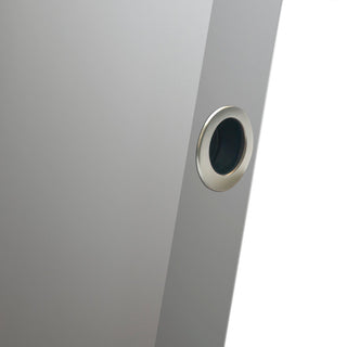 Image: Dillon Small Round Door Edge Finger Pull for Sliding and Pocket Doors - Satin Nickel