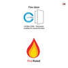 JB Kind Paint Grade Flush Trade Fire Door 2 Panes - Clear Glass - 1/2 Hour Fire Rated - Unfinished