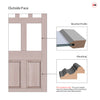 External Victorian Gaskell Made to Measure Front Door - 45mm Thick - Seven Colour Options - Toughened Double Glazing - 5 Pane