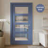 UK Made to Measure - Ashford 4L Interior Door - Clear Glass - Premium Primed - 7 Colour Options