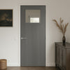 JB Kind Paint Grade Flush Trade Fire Door 1 Pane - Clear Glass - 1/2 Hour Fire Rated - Unfinished