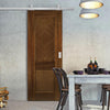 Top Mounted Stainless Steel Sliding Track & Kensington Prefinished Walnut Door - 2 Panels