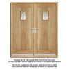 Suffolk Oak External Double Door and Frame Set - Frosted Double Glazing